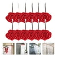 thumbnail image 1 of Resin Rose Shower Curtain Hook Hanging Hooks, Rose Shower Curtain * 12 Hooks, Red, 1 of 5