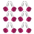 thumbnail image 1 of Resin Rose Shower Curtain Hooks - Decorative Rings with Functional Hardware for Bathroom Decor, 1 of 5