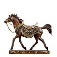 thumbnail image 1 of Resin Running Horse Statue with Wood Grain Finish, Decorative Ornament for Home and Office, Galloping Horse Figurine for Feng Shui and Gift Giving, Handcrafted Art Piece, 1 of 5