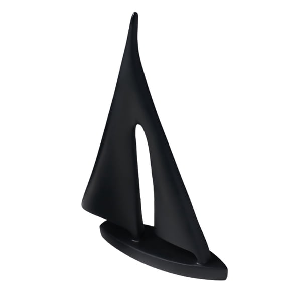 Raindrops Sailboat Ornament Resin Black 1Pcs 8.3x5.5x1.6In