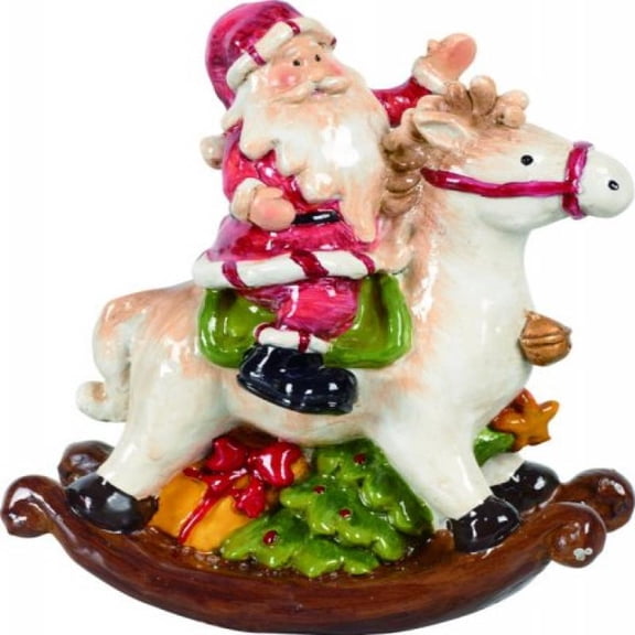 Resin Santa Rocking Horse Christmas Tree Figurine