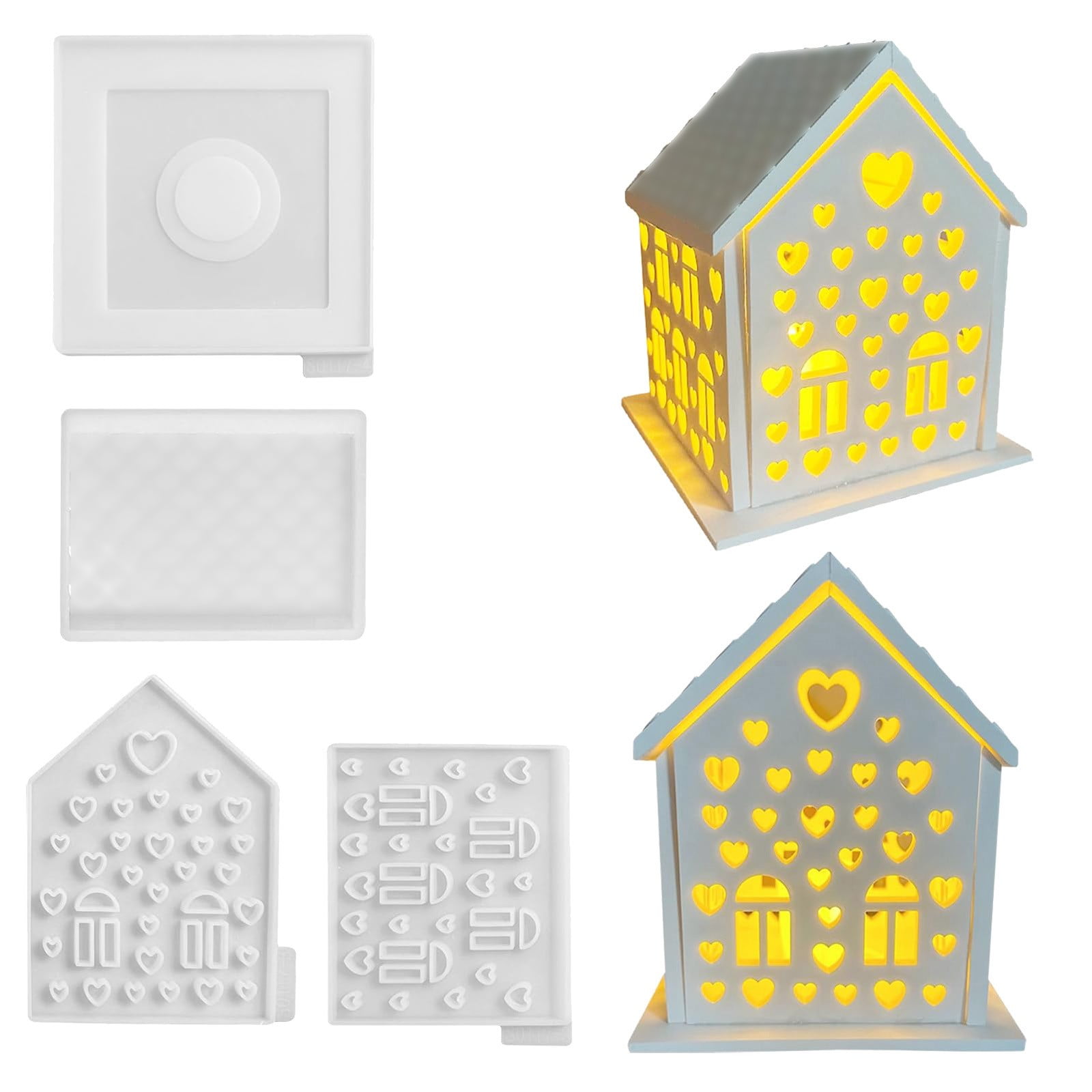 Resin Scale Silicone Casting Houses 3D Silicone House Casting Houses Silicone Casting Candle Holder Plaster For Casting For Silicone