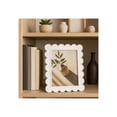 thumbnail image 1 of Decorative Scallop Edge Picture Frame for Home Decor - Photo Frame for Tabletop Accent, Mantel, or Living Room Display - Bedroom Nightstand Styling or Office Desk Decoration - 9", White, 1 of 10