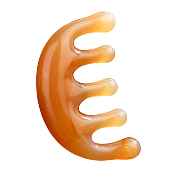 Resin Scalp Massager & Gua Sha Hair Comb, Manual Head Massage Tool for Relaxation, Hair Gua Sha Stimulator for Scalp & Face, Stress Relief Beauty Tool(Coffee)