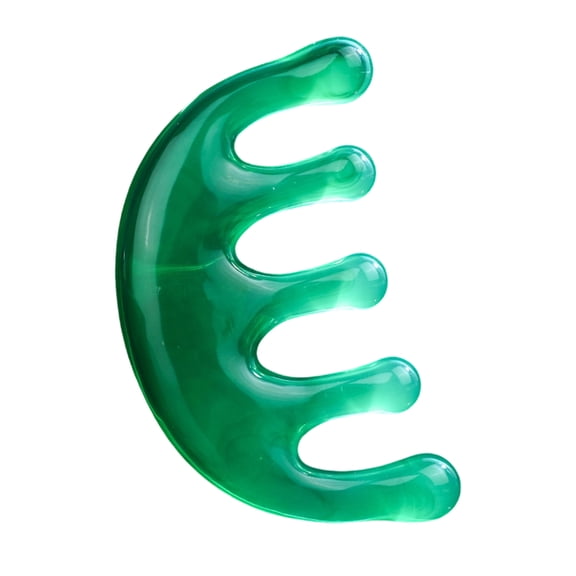 Resin Scalp Massager & Gua Sha Hair Comb, Manual Head Massage Tool for Relaxation, Hair Gua Sha Stimulator for Scalp & Face, Stress Relief Beauty Tool(Dark Green)