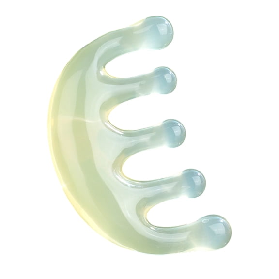 Resin Scalp Massager & Gua Sha Hair Comb, Manual Head Massage Tool for Relaxation, Hair Gua Sha Stimulator for Scalp & Face, Stress Relief Beauty Tool(White)