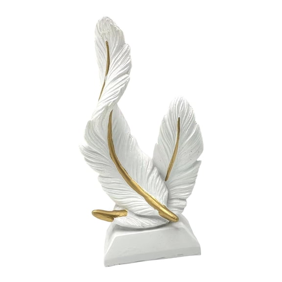 Resin Sculpture Feather Statue Centerpiece Artistic Lifelike Detailing for Home Office Cabinet Hallway Decor