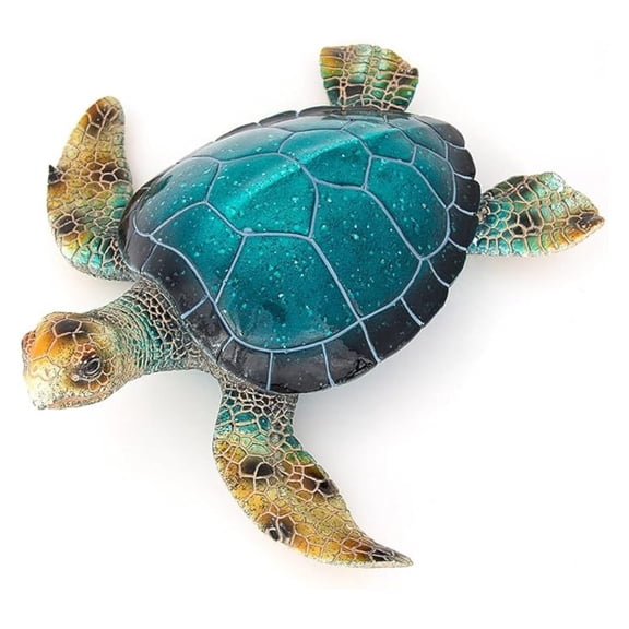 Resin Sea Turtle Decorative Statue - 16x15 Inch Tropical Wall and Garden Art -Ocean-Themed Dcor for Home - Beach House - Coastal - Marine Enthusiasts