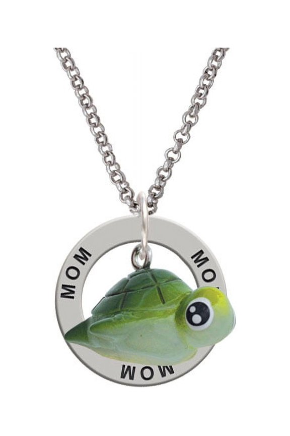 Resin Sea Turtle Mom Affirmation Ring Necklace