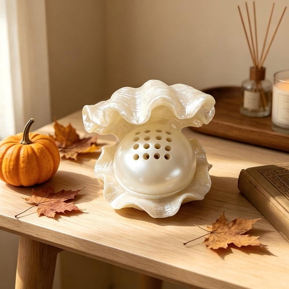 Resin Seashell Shape Aroma Diffuser, Ceramic Home Scent Burner for Living Room Bedroom, Coastal Style Essential Oil Diffuser for Tabletop Decor and Housewarming Gift