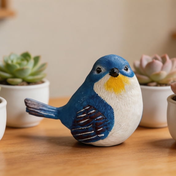 Resin Simulated Bird Figurine, Hand-Painted Realistic Garden Ornament for Courtyard and Balcony, Weatherproof Outdoor Statue for Home, Living Room and Landscape Decoration