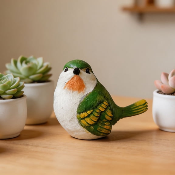 Resin Simulated Bird Figurine, Hand-Painted Realistic Garden Ornament for Courtyard and Balcony, Weatherproof Outdoor Statue for Home, Living Room and Landscape Decoration