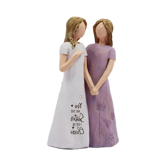 Resin Sister Figurines Friend Sister Birthday Gift Ideas Unique Gifts for Sisters from Sister Hand Painted Figure Friendship Gifts for Women 5.71 inch Keepsake Home Decor