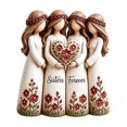 thumbnail image 1 of Resin Sisters Figurine Statue 3.93x1.57in Creative Art Sculpture for Desktop Display Keepsake Home Decoration, 1 of 8