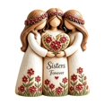 thumbnail image 1 of Resin Sisters Figurine Statue 3.93x1.57in Creative Art Sculpture for Desktop Display Keepsake Home Decoration, 1 of 8