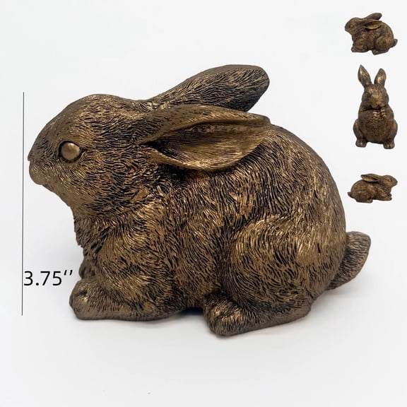 Resin Sitting Bunny Tabletop Easter Decoration, Rabbit Brown Rabbit,Garden Home Office Desk Decor Collection Animal Figurine