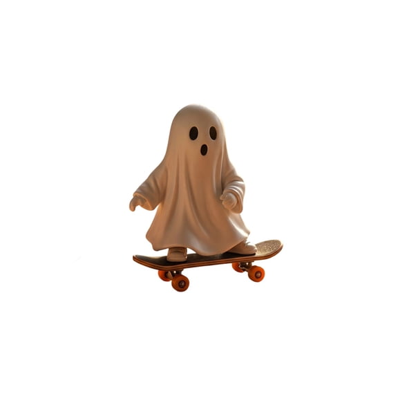 Resin Skateboard Riding Ghost Halloween Figurine, Cool Spooky Desktop Statue, Tabletop Ornament for Home Living Room Counter, Office Desk And Holiday Shelf Layout