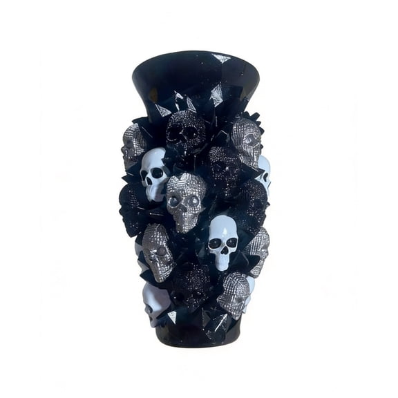 Resin Skeleton Gothic Vase, Spooky Skull Flower Planter Pot, Halloween Goth Home Decor Accessories, Creative Plant Container for Fresh Dried Flowers, Unique Gothic Festival Gift