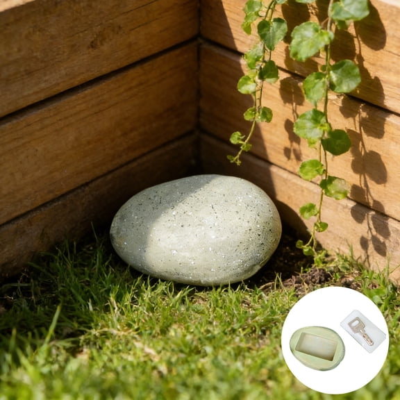 Resin Skull Key Hidden Box Garden Decor Simulation Skull Secret Storage Outdoor Patio Door Key Hider Figurine Ornament Halloween Style Functional Garden Decoration Gift