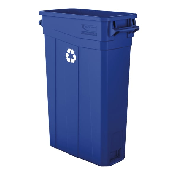 Blue 23 Gallon Slim Polypropylene Recycling Bin