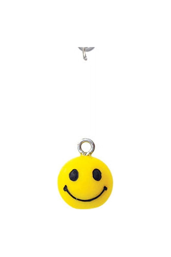 Resin Small 3-D Happy Face - Star of David with Blue Crystal Charm Bead