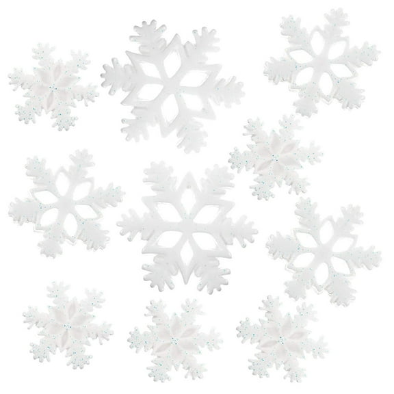 Resin Snowflake DIY Accessories - 60 Pieces, Three Colors, Christmas Craft Supplies