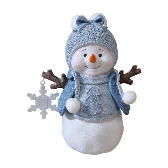 Resin Snowman Figurine Christmas Ornaments, Cartoon Miniature Snowman Decor for Desktop, Garden, Tabletop, Holiday Party Decorations, Winter Resin Craft Accessories for Home and Festive Display (A)