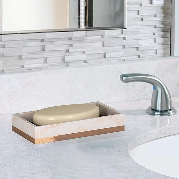Resin Soap Dish for Bathroom Counter,Shower & Kitchen | Copper Finish
