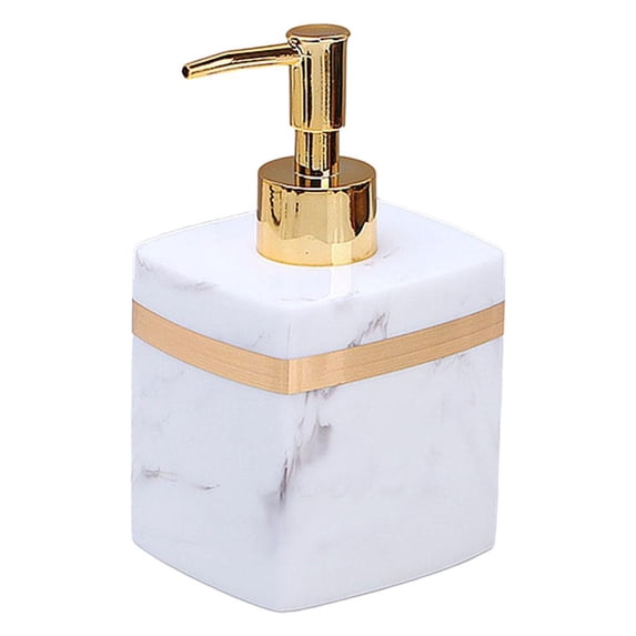 Resin Soap Dispenser Manual Handwash Container for Tabletop Dishwashing Soap White-400ML