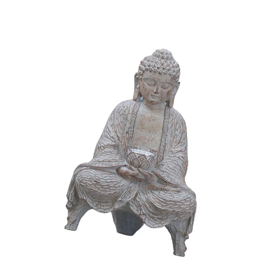 Resin Solar Buddhas Statue Sculpture Garden Decors Light Asian Garden Decoration Outdoor Front Porch Decorations