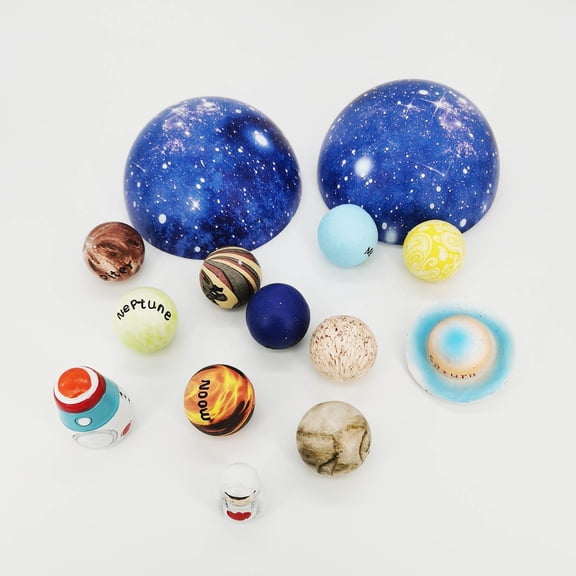 Resin Solar System Figurine Set Educational Planet Toy, Starry Universe Astronaut Model, Interactive Science Learning Kit for Kids Bedroom Desk Decor Gift