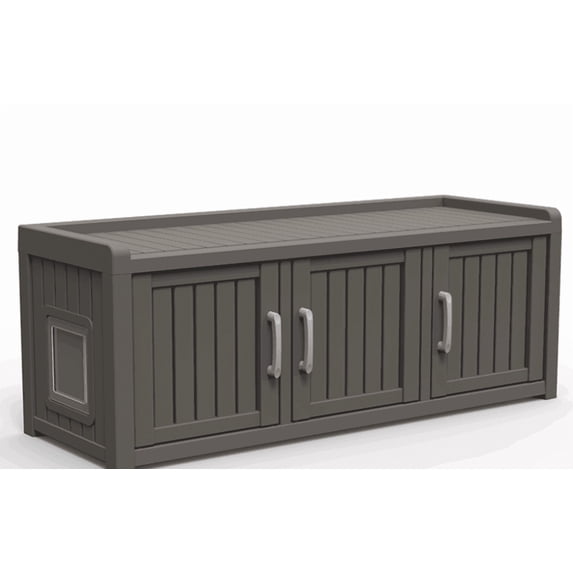 EasyUp Resin Enclosed Hidden Cat Litter Box Enclosure, Space-Saving Design for Corners & Small Indoor Spaces