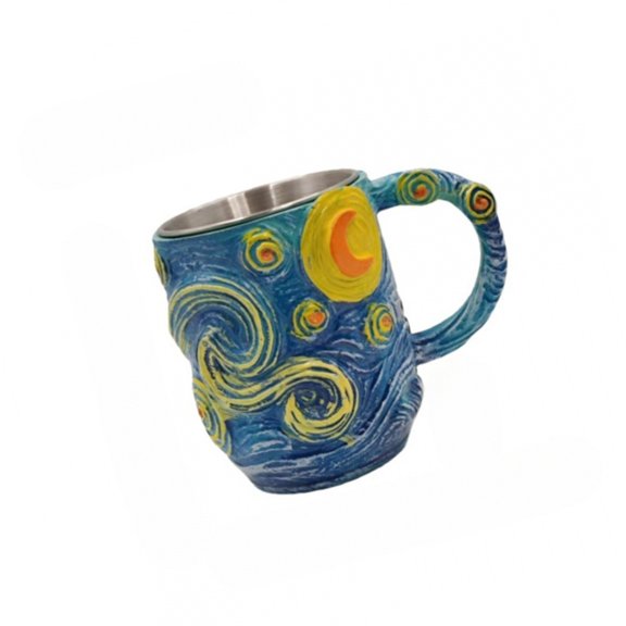 Resin Star Themed Art Cup with Hand Painting Large Capacity and Thermal Protections Suitable for Beverage Lover