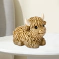 thumbnail image 1 of Resin Statue under $5! CQCYD Scottish Highland Cow Resin Statue, Realistic Animal Figurine Decor, Standing or Lying Pose Cow Sculpture, Farmhouse Desktop Ornament for Living Room Shelf Decor, 1 of 6