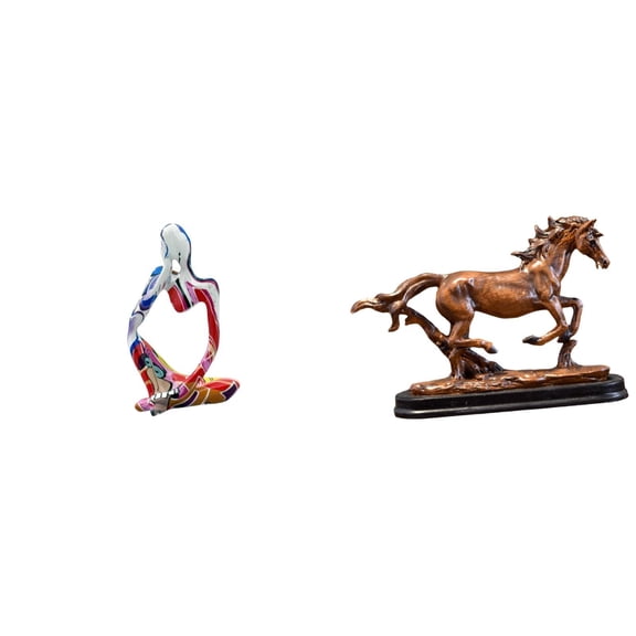 Resin Statue Abstract Sculpture Horse Figurine Unique Polyresin Material for Home Office Decor Living Room