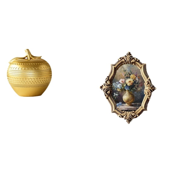 Resin Statue Fruit Ornament Picture Frame Unique Resin Craftwork Living Room Tabletop Bookshelf Accent