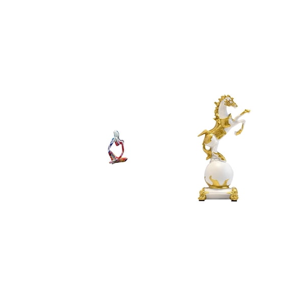 Resin Statue Horse Figurine Sculpture Handmade Polyresin Material for Living Room Office Bookshelf Decor