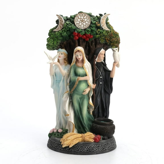 Resin Statues Danu Irish Triple Goddess Of The Tuatha De Danann Statue 6 X 10.5 X 5 Inches