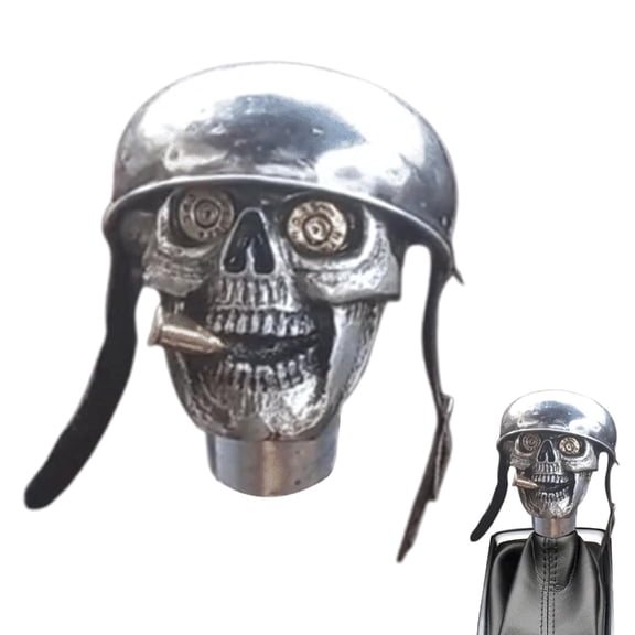 Resin Steel Helmets Skull Soldier Gear Shifter Knob Ergonomic Design for Comfortable Grip Visual Impacts Mysterious Look