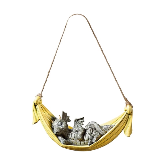 Resin Swing Dinoasaur Garden Statue Simulation Gray Outdoor Garden Landscape Hanging Decoration Creative Home Animal Statue Gifts