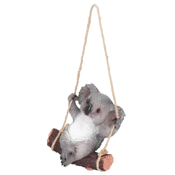 Resin Swinging Koala Hanging Ornament Animal Figurine For Garden Lawn & Indoor Decor