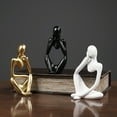 Resin Thinker Statue Gold Decor, Abstract Art Figurines Bookshelf Decor