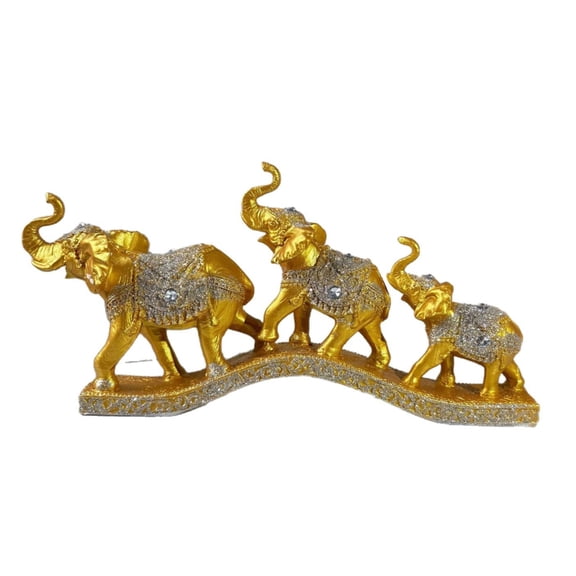 Resin Three Elephant Statues Decorative Statue Sculptures Feng Shui Ornament for Home Table Centerpieces