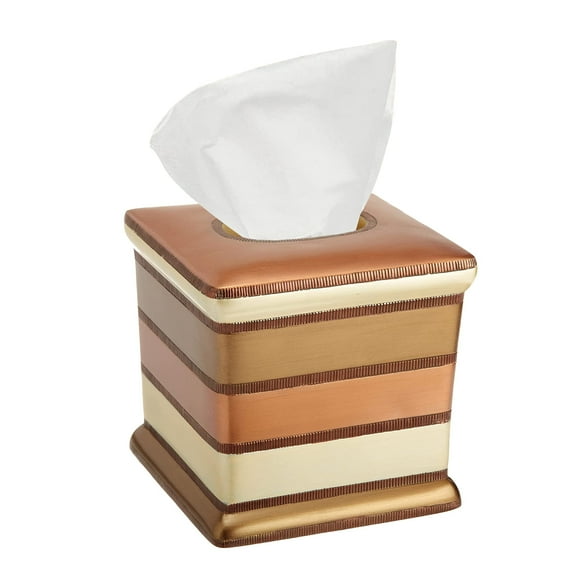 Resin Tissue Box Cover for Modern Home Decor - Minimalist Square Tissue Box Holder for Guest Room, Bedroom, Bathroom, Tabletop & Office - Durable and Aesthetic Tissue Holder, Contempo
