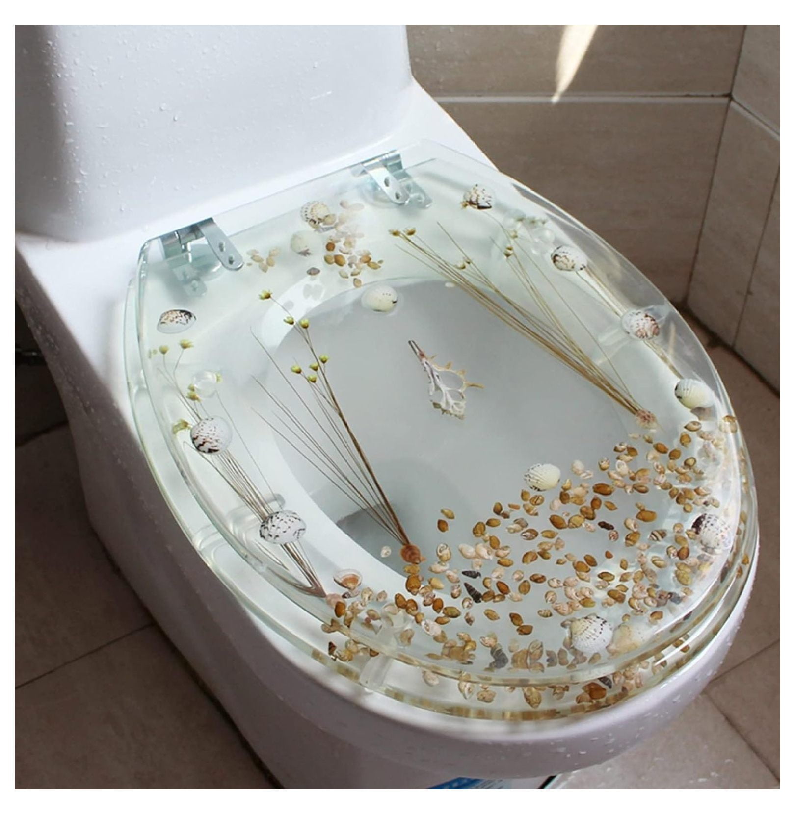 Resin Toilet Seat, Quiet Soft Close Quick Release Thicken Heavy Duty
