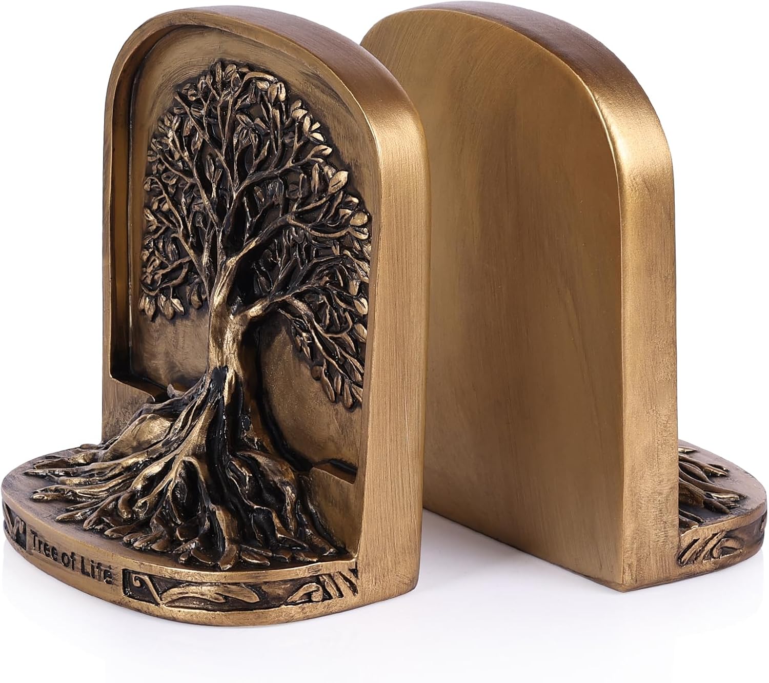 Tree Bookends Resin Tree of Life Bookends Set, 2Pcs Decorative Non-Skid Book Ends for ...
