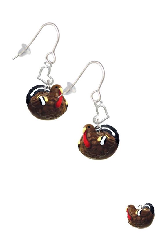 Resin Turkey Heart French Earrings