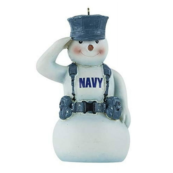 Resin U.S. Navy Snowman Ornament