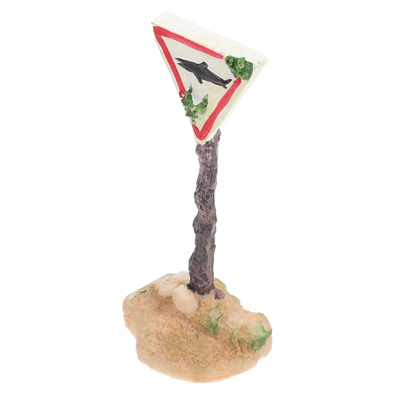 Resin Warning Sign For Fish Tank Funny Aquarium Decor Shark Warning Sign Ornaments For Fish Aquatic Plants Accessories Theme