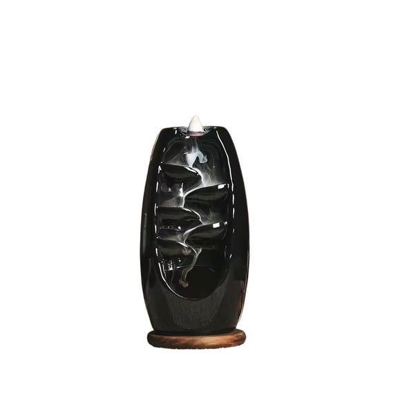 Resin Waterfall Backflow Incense Burner for Meditation & Relaxation Creative Smoke Flow with Standard Cone Compatibility
